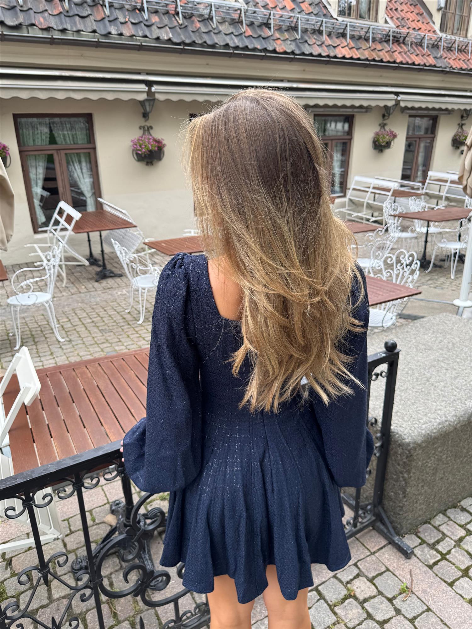 Sophie Tweed Dress- Mørkeblå - Kjoler