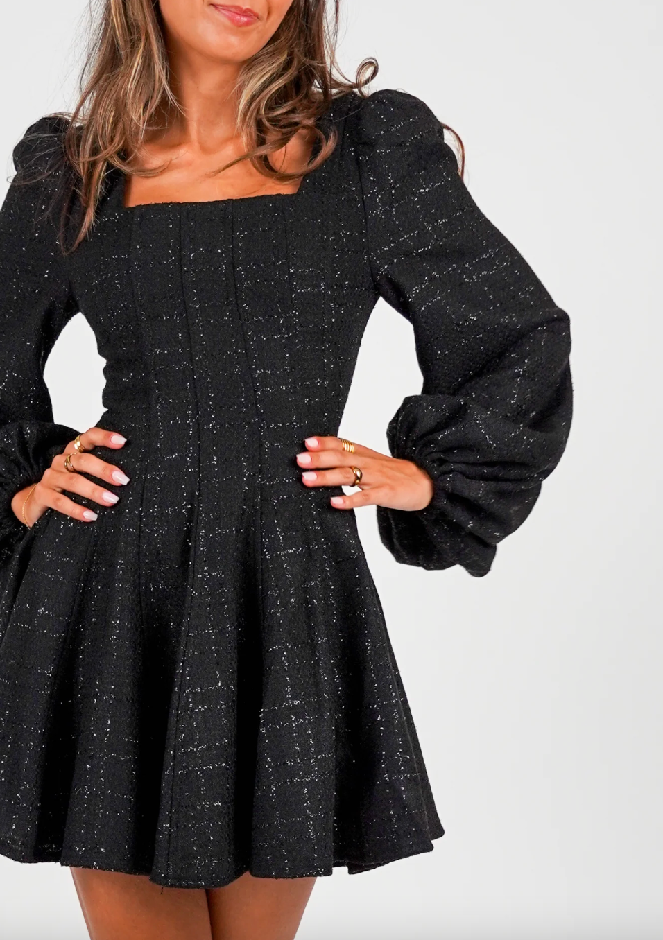 Sophie Tweed Dress - Svart - Kjoler