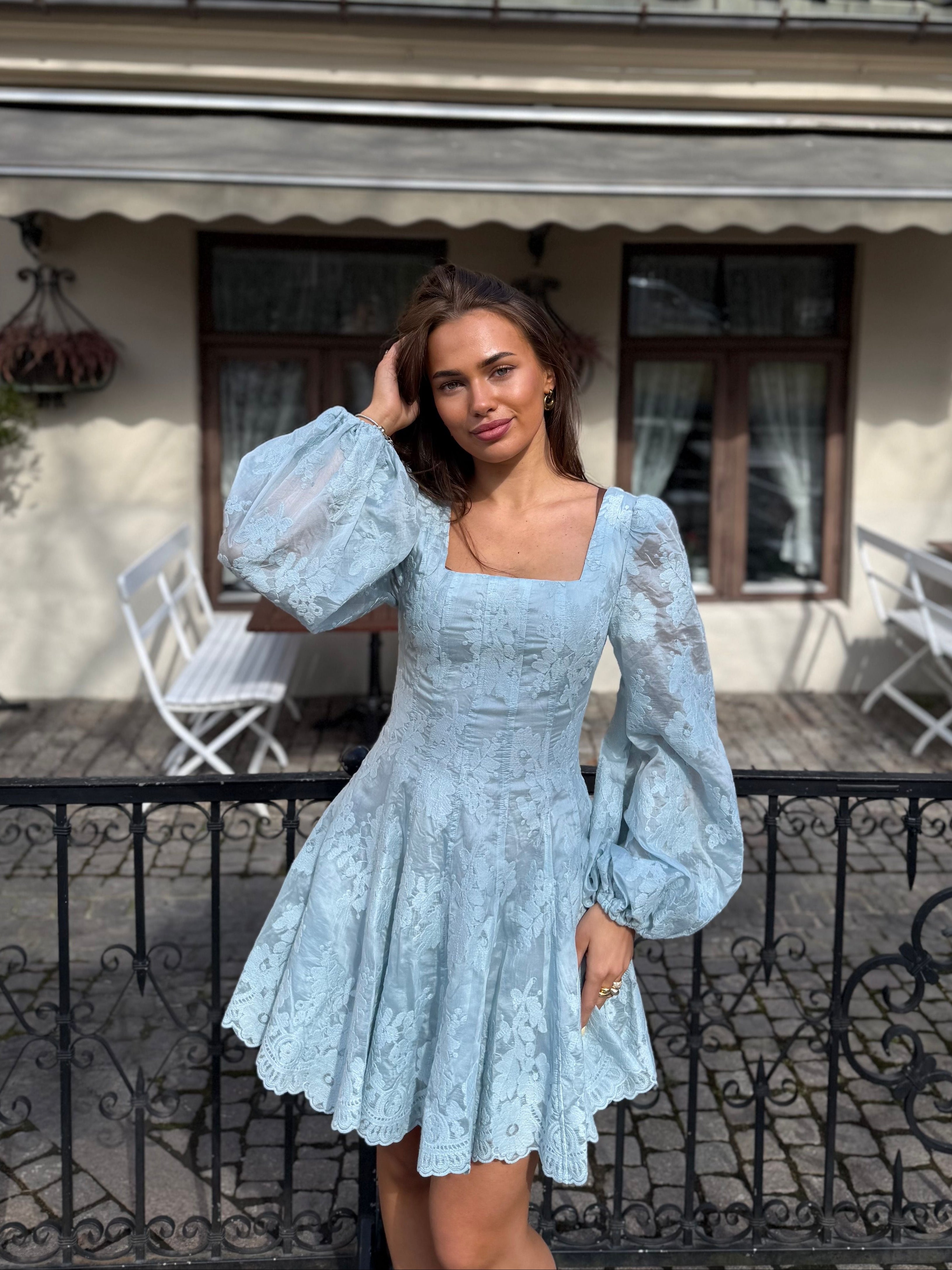 Sophie Lace Dress - Baby Blue
