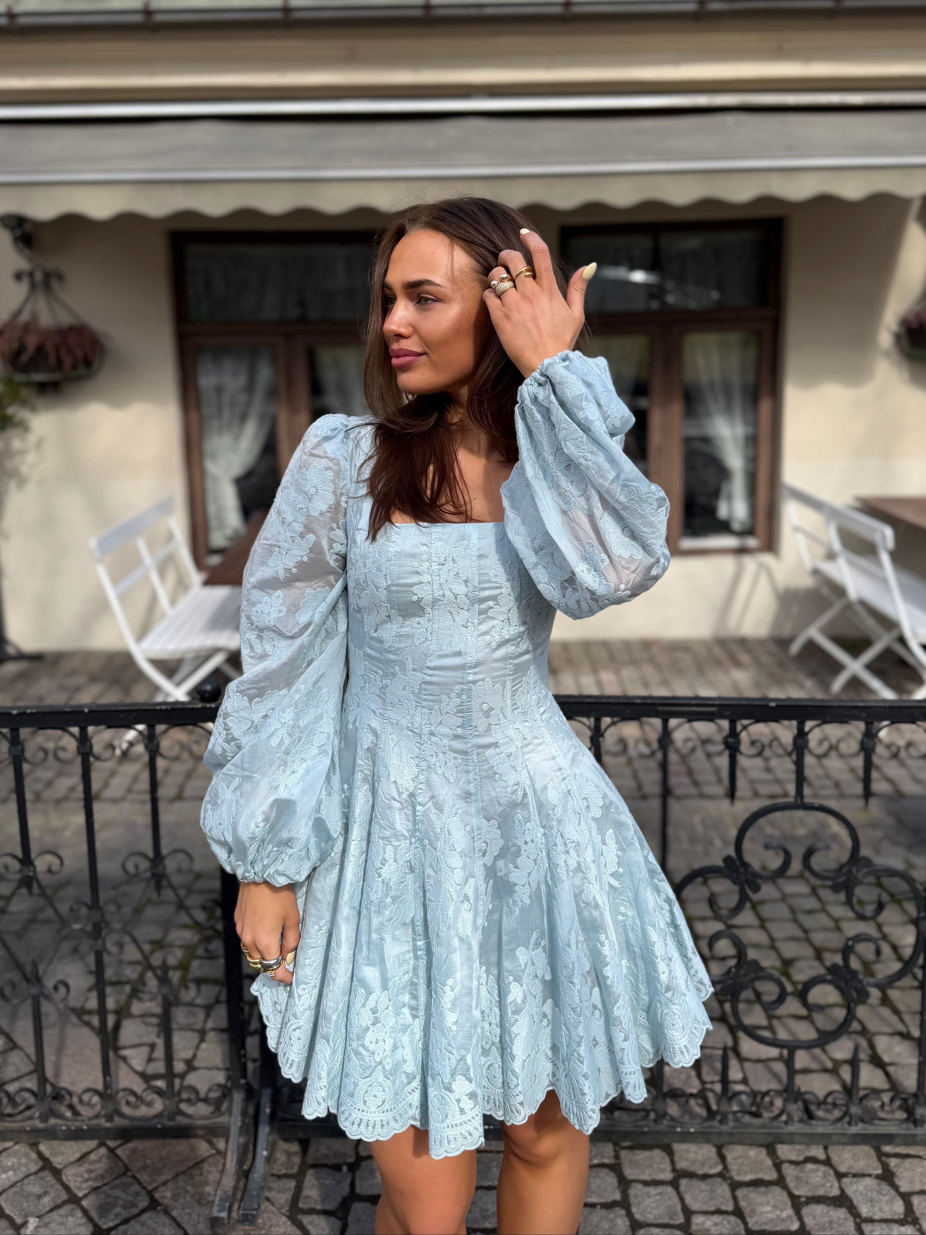 Sophie Lace Dress - Baby Blue