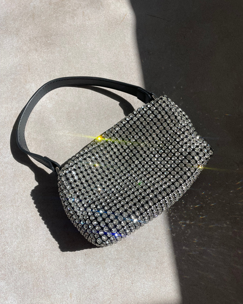 Tayah Handbag Silver Diamante - Veske