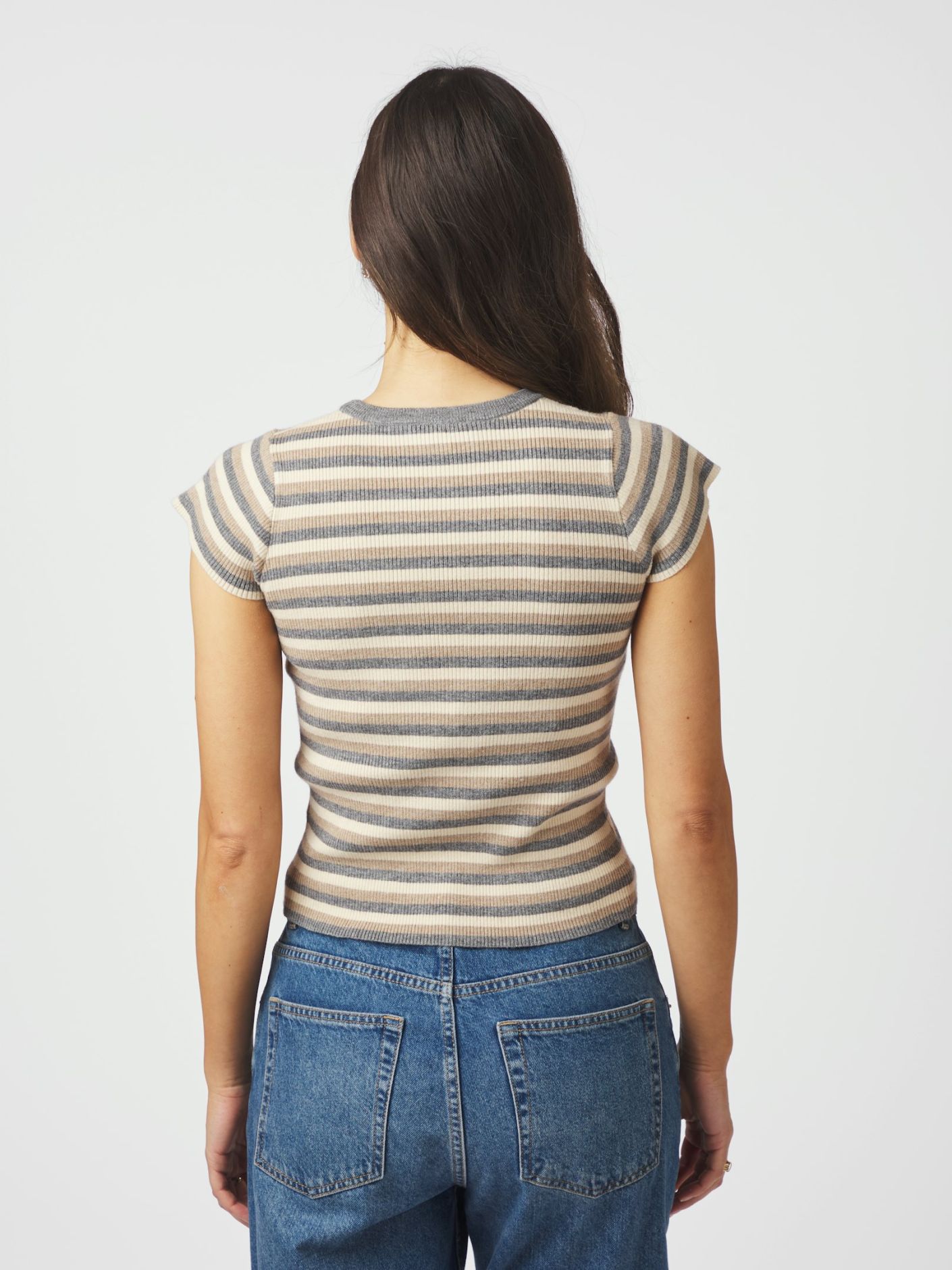 Tirra Simple Stripe Knit Top - Overdeler