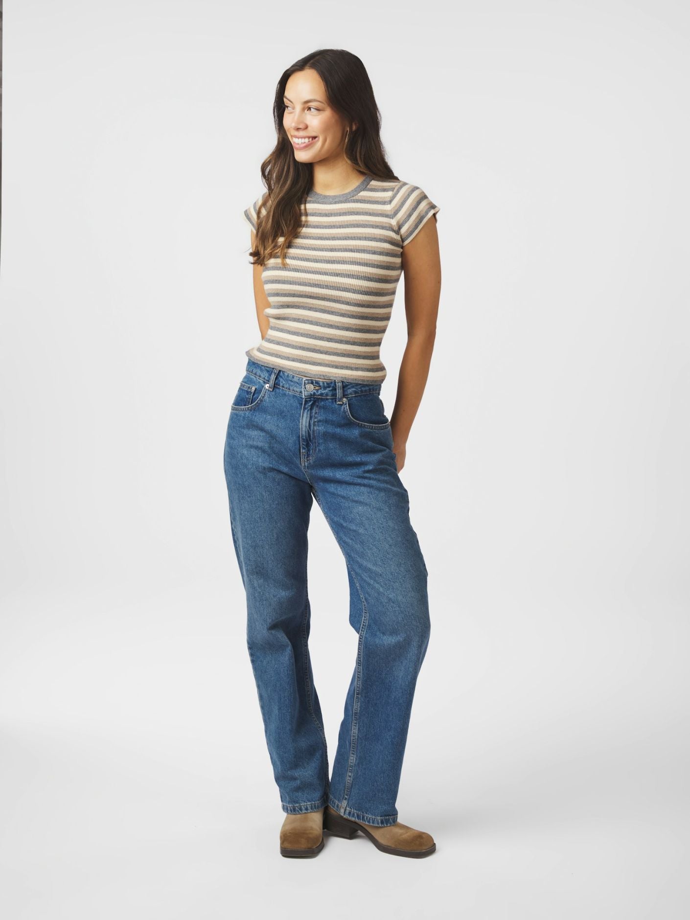Tirra Simple Stripe Knit Top - Overdeler