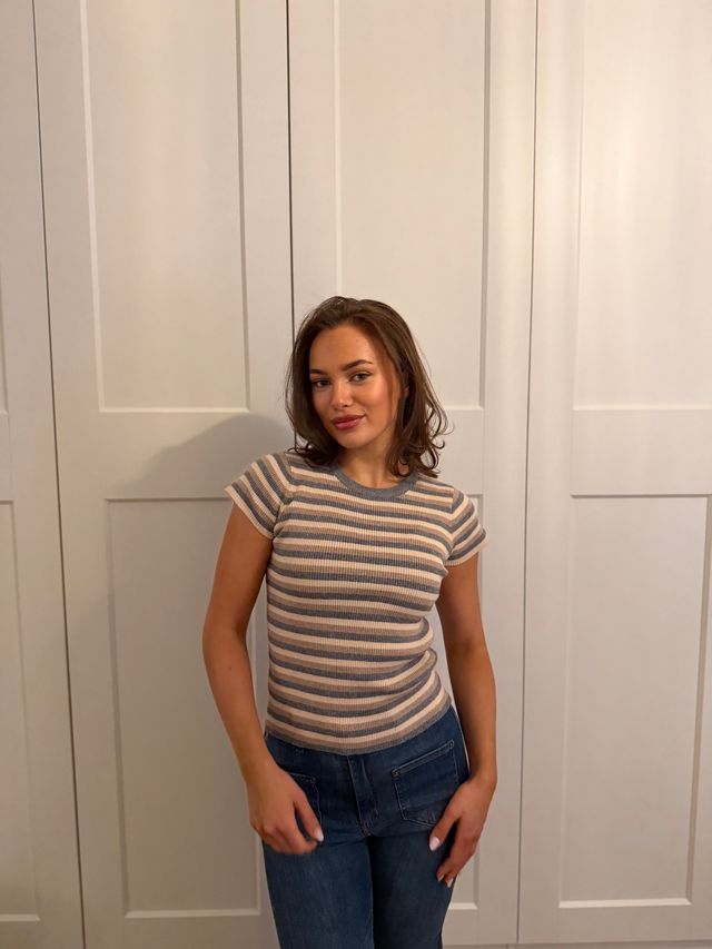 Tirra Simple Stripe Knit Top - Overdeler