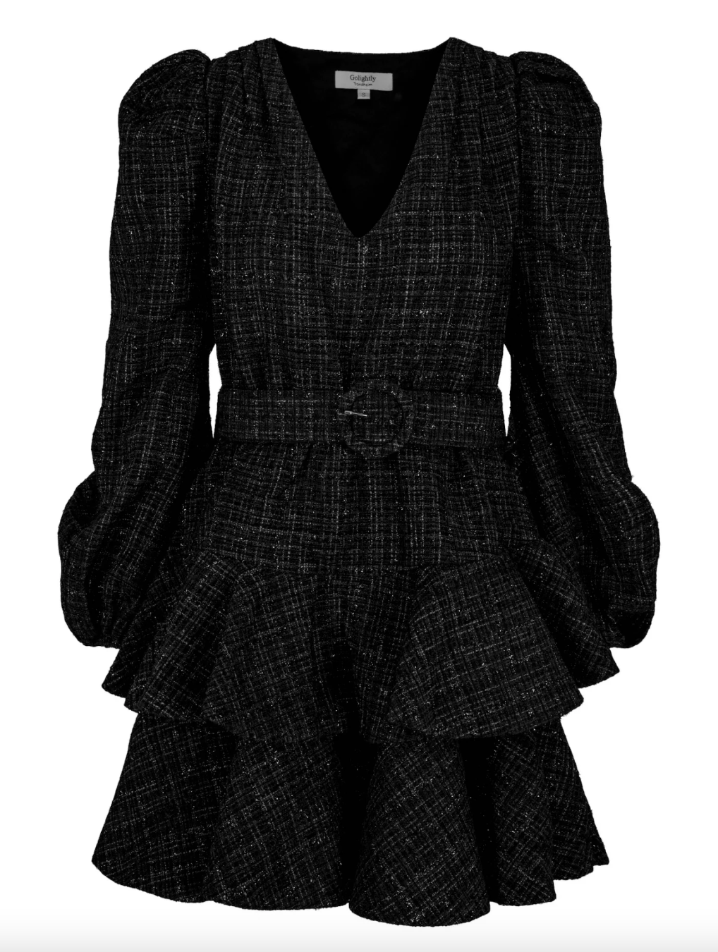 Wavy Tweed Dress - Svart - Kjoler