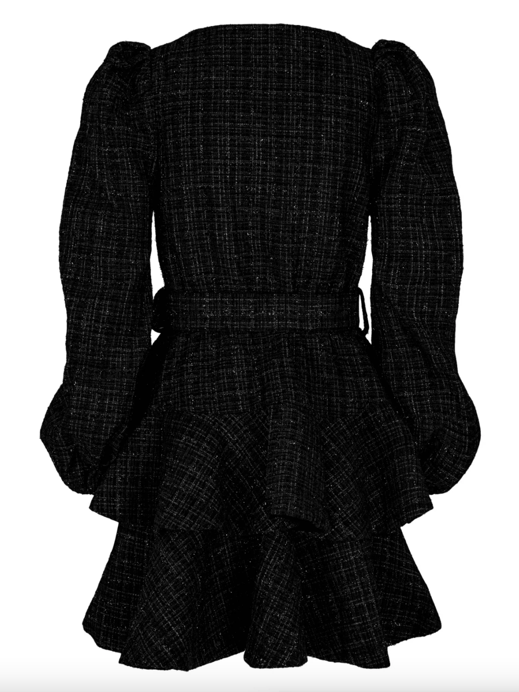 Wavy Tweed Dress Svart Kjoler