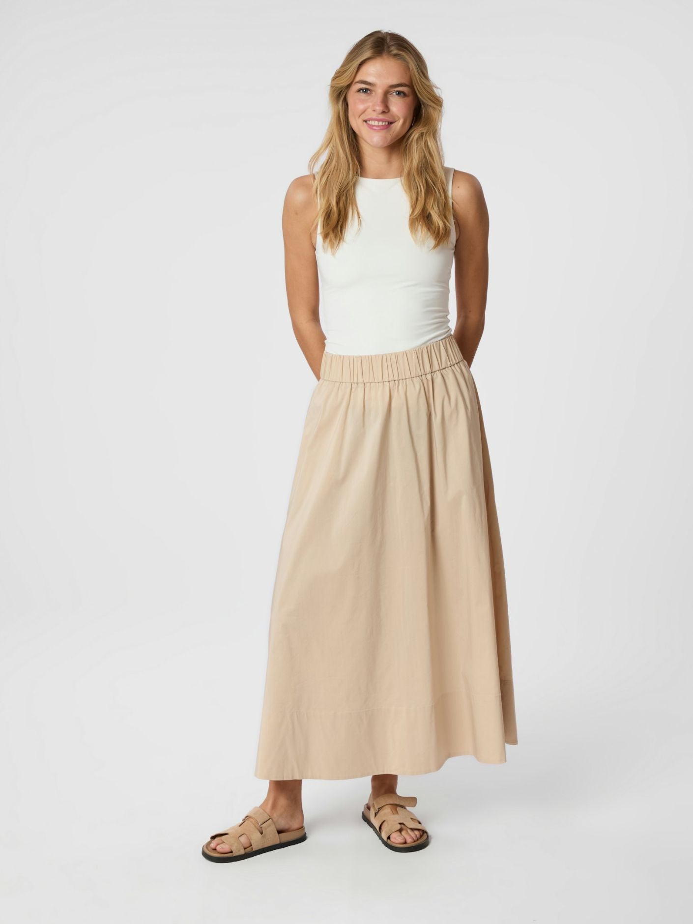 Yara Long Poplin Skirt - Skjørt