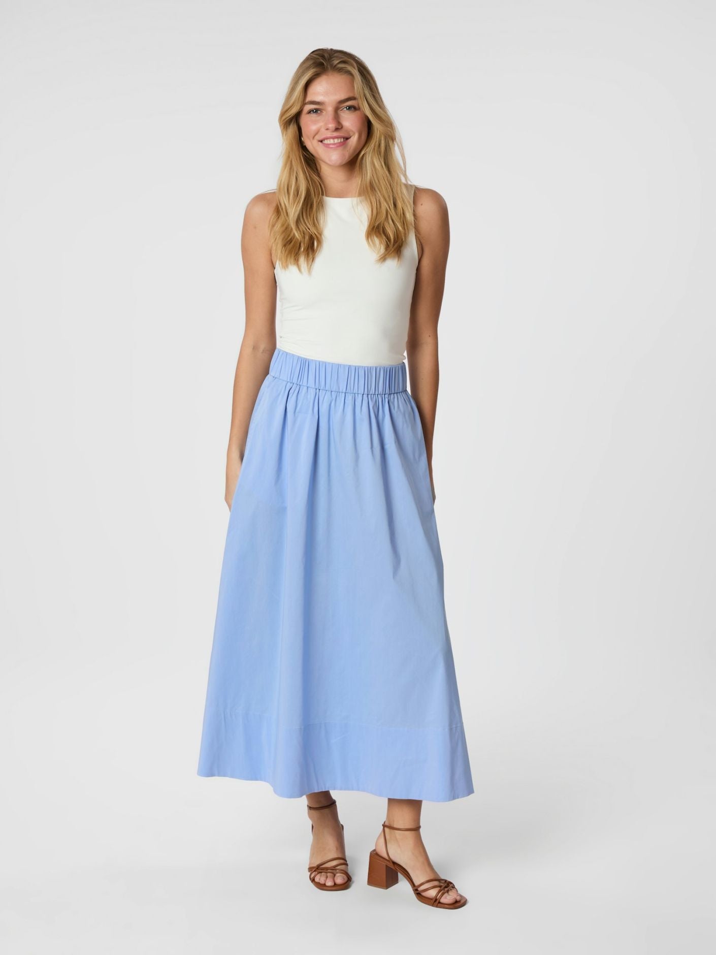 Yara Long Poplin Skirt - Skjørt