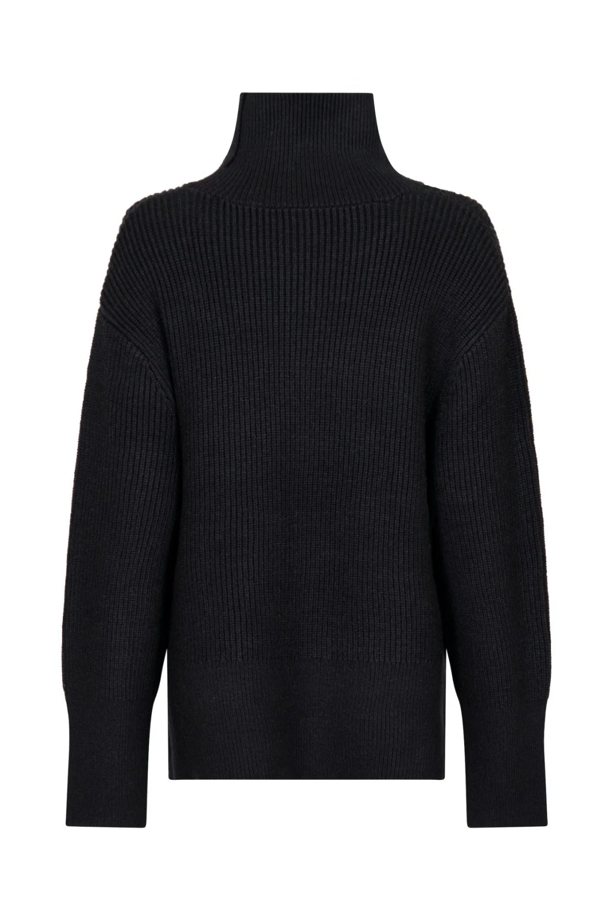 Fanning Solid Knit Blouse Overdeler
