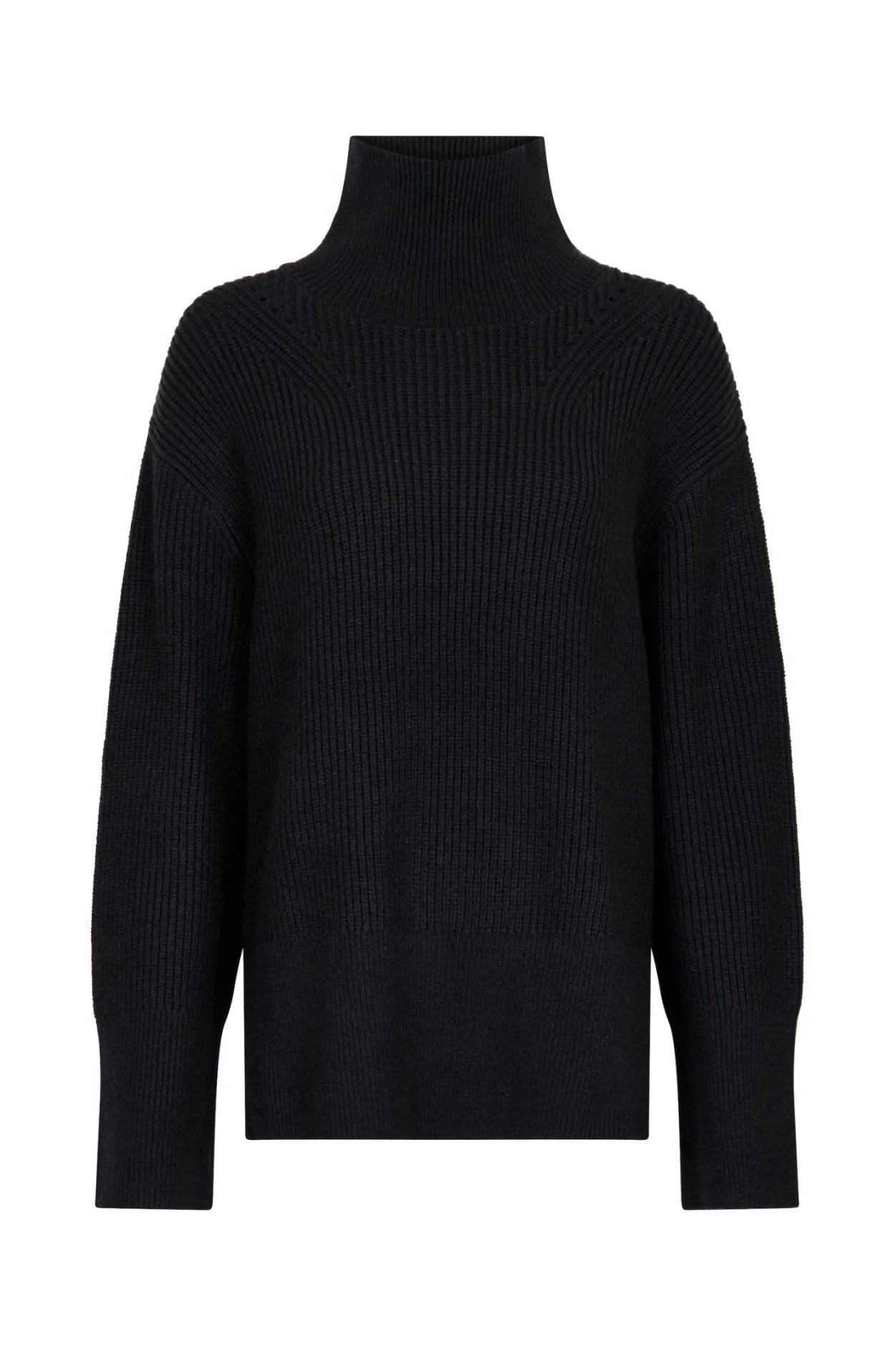 Fanning Solid Knit Blouse Overdeler