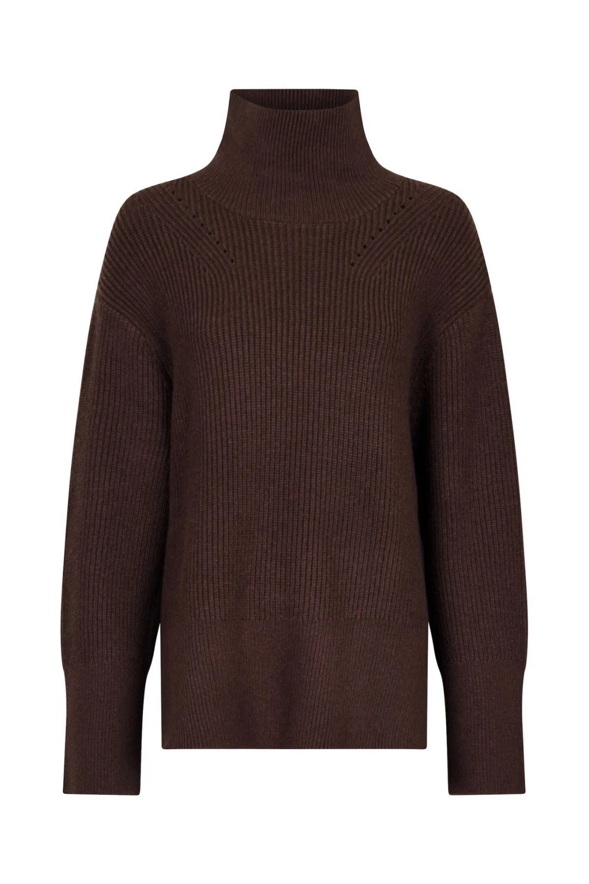 Fanning Solid Knit Blouse - Overdeler